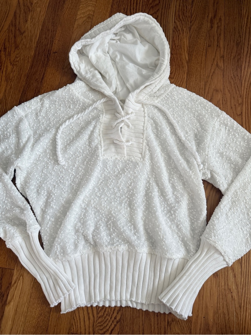 Sundays by wearersundays white knit Tatum hoodie Small